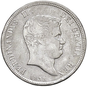 obverse: Napoli. Ferdinando II di Borbone (1830-1859). Mezza piastra 1838 AG. MIR 505/3. Magliocca 577. BB