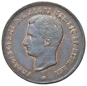 obverse: Napoli. Francesco II di Borbone (1859-1860).  Da 2 tornesi 1859 CU. MIR 542. Magliocca 812. SPL