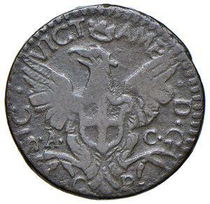 obverse: Palermo. Vittorio Amedeo III di Savoia (1713-1718). Da 3 piccioli 1714 AE gr. 2,76. MIR (Casa Savoia) 903b. Raro. BB