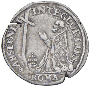 reverse: Roma. Pio V (1566-1572). Testone AG gr. 9,41. Muntoni 3. Berman 1092. MIR 1082/1. Marginali fratture del tondello, altrimenti BB