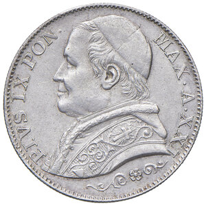 obverse: Roma. Pio IX (1846-1878). Monetazione decimale, 1866-1870. Da 2 lire 1866 anno XX AG. Pagani 556. MIR 3167/3. q.FDC
