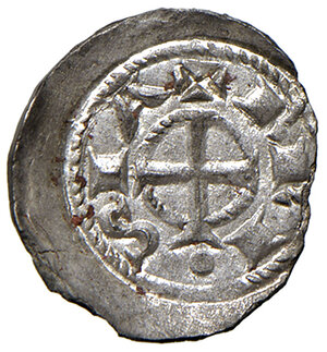 obverse: Brescia. Comune. Emissioni a nome di Federico I (1186-1311). Denaro MI gr. 0,57. MIR 108. SPL/q.SPL
