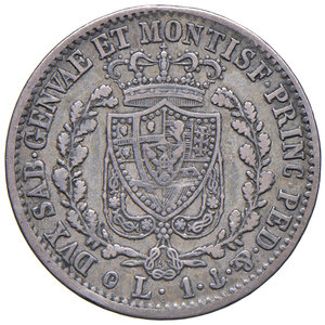 reverse: Savoia. Carlo Felice (1821-1831). Lira 1828 (Genova) AG. MIR 1037j. BB