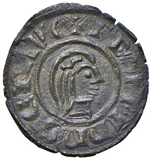 obverse: Brindisi. Federico II di Svevia (1197-1250). Denaro 1243 MI gr. 0,56. Spahr 128. D Andrea Hohenstaufen 126. q.SPL
