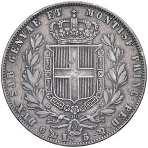reverse: Savoia. Carlo Alberto (1831-1849). Da 5 lire 1848 (Genova) AG. MIR 1047al. q.BB