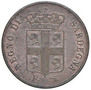 obverse: Savoia. Carlo Alberto (1831-1849). Monetazione per la Sardegna. Da 5 centesimi 1842 (Torino) CU. MIR 1052a. Rara. Più di SPL/q.SPL