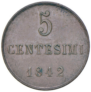 reverse: Savoia. Carlo Alberto (1831-1849). Monetazione per la Sardegna. Da 5 centesimi 1842 (Torino) CU. MIR 1052a. Rara. Più di SPL/q.SPL