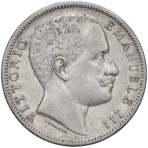 obverse: Savoia. Vittorio Emanuele III re d Italia (1900-1946). Da 2 lire 1902 AG. Aquila araldica. MIR 1140c. Rara. BB