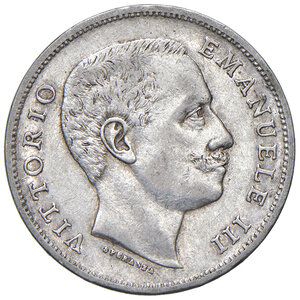 obverse: Savoia. Vittorio Emanuele III re d Italia (1900-1946). Lira 1901 AG. Aquila araldica. MIR 1145a. Non comune. q.SPL