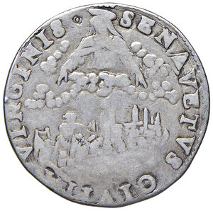 reverse: Siena. Cosimo I de Medici (1537-1574). II periodo: duca di Firenze e Siena, 1555-1569. Testone AG gr. 8,81. MIR 578. Molto raro. MB/q.BB