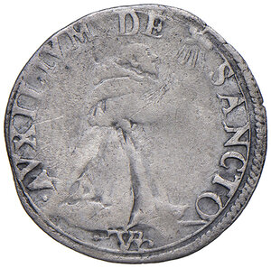 reverse: Urbino. Francesco Maria II della Rovere (1574-1624). Mezzo paolo AG gr. 1,35. Cavicchi 218. Molto raro. MB