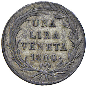 reverse: Venezia. Francesco II d Asburgo-Lorena imperatore e duca di Venezia (1797-1805). Lira provinciale 1800 MI. Pagani 6. Rara. BB 