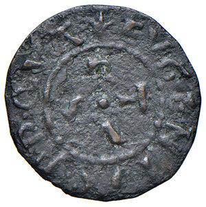 obverse: Foligno. Eugenio IV (1431-1447). Picciolo MI gr. 0,47. CNI 1. Muntoni 40. Berman 318. MIR 325. Molto raro. q.BB