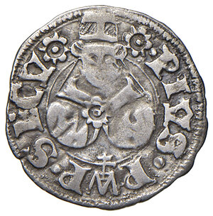 obverse: Roma. Pio II (1458-1464). Bolognino romano AG gr. 0,60. Muntoni 20. Berman 366. MIR 364/1. Conio di Emiliano Orfini. BB/Buon BB