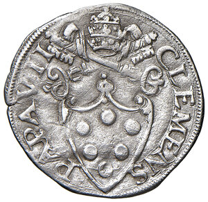 obverse: Roma. Clemente VII (1523-1534). Mezzo giulio AG gr. 1,63. Muntoni 59. Berman 846. MIR 810/1. Raro. BB