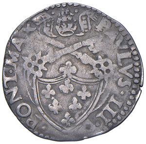 obverse: Parma. Paolo III (1534-1549). Terzo di paolo AG gr. 1,65. Muntoni 161 var. I. Berman 960. MIR 945/2. Variante con rosetta nel campo del rov. Rarissimo. BB
