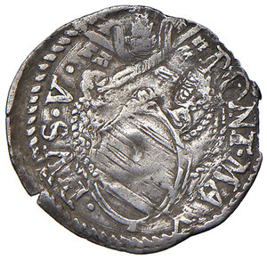 obverse: Roma. Pio V (1566-1572). Mezzo grosso AG gr. 0,71. Muntoni 22 var. I. Berman 1102. MIR 1094/3. Raro. q.BB/BB