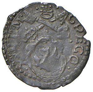 obverse: Ancona. Gregorio XIII (1572-1585). Quattrino MI gr. 0,65. Muntoni 328. Berman 1233. Dubbini-Mancinelli pag. 164 (5° tipo). MIR 1230/1. Villoresi 308 b). Molto raro. BB