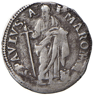 reverse: Roma. Paolo V (1605-1621). Grosso anno XI AG gr. 1,09. Muntoni 105. Berman 1570. MIR 1561/1. Raro. q.BB