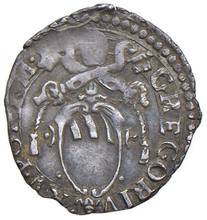 obverse: Roma. Gregorio XV (1621-1623). Mezzo grosso AG gr. 0,74. Muntoni 23. Berman 1654. MIR 1629/2. Raro. Buon BB/BB
