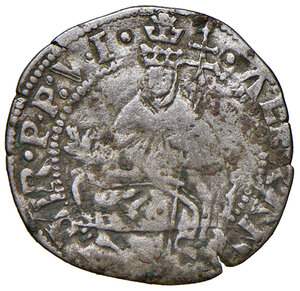 obverse: Alessandro VI (1492-1503). Avignone. Dozzeno AG 1,04. Muntoni 29 (carlino). Berman 548 (carlino). MIR 528. Rarissimo. q.BB
