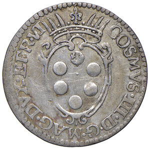 obverse: Firenze. Cosimo III de Medici (1670-1723). Giulio 1677 AG gr. 2,98. MIR 337. BB/q.BB