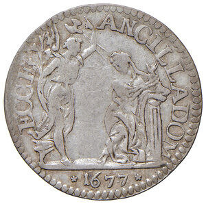 reverse: Firenze. Cosimo III de Medici (1670-1723). Giulio 1677 AG gr. 2,98. MIR 337. BB/q.BB