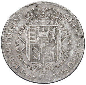 reverse: Firenze. Pietro Leopoldo di Lorena (1765-1790). Francescone 1789 AG gr. 27,19. MIR 385/5. Raro. q.BB