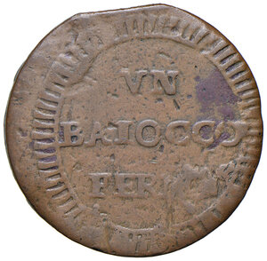 reverse: Fermo. Repubblica Romana (1798-1799). Baiocco CU gr. 9,54. Pagani 55. Muntoni 53. Bruni 36. MIR 2923/1. Raro. q.BB