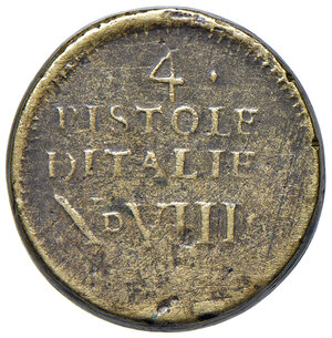 reverse: Paolo V (1605-1621). Peso monetale del 4 pistole o quadrupla anno III AE gr. 12,68. Mazza 63. Ex asta Centauro 6/2010, 969. Molto raro. BB