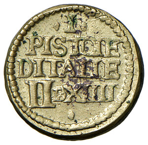 reverse: Paolo V (1605-1621). Peso monetale della pistola o scudo d oro AE gr. 3,28. Mazza 78. Raro. q.SPL