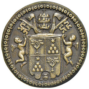 obverse: Alessandro VII (1655-1667). Peso monetale del 2 scudi d oro AE gr. 6,55. Mazza 126. Rarissimo. Bellissimo esemplare di raffinata fattura, q.SPL