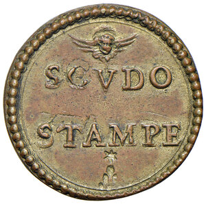reverse: Alessandro VII (1655-1667). Peso monetale dello scudo d oro AE gr. 3,37. Mazza 128. Raro. Buon BB