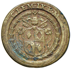 obverse: Clemente IX (1667-1669). Peso monetale del 2 scudi d oro AE gr. 6,62. Mazza 159 D. Raro. BB