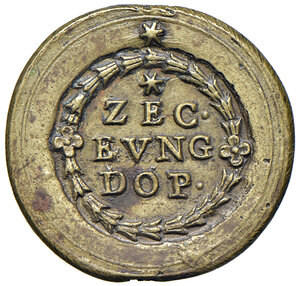 reverse: Clemente IX (1667-1669). Peso monetale del 2 zecchini o ungari AE gr. 6,93. Mazza –. Molto raro. q.SPL
