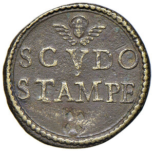 reverse: Clemente IX (1667-1669). Peso monetale dello scudo d oro AE gr. 3,12. Mazza 169. Ex asta Artemide 5 maggio 2005, 1620. Raro. BB