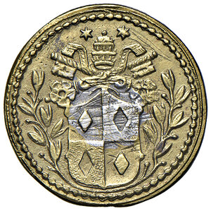 obverse: Clemente IX (1667-1669). Peso monetale dello scudo d oro AE gr. 3,26. Mazza 174. Raro. Tracce di doratura, migliore di BB
