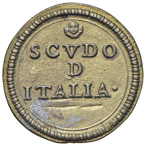 reverse: Clemente IX (1667-1669). Peso monetale dello scudo d oro AE gr. 3,26. Mazza 174. Raro. Tracce di doratura, migliore di BB