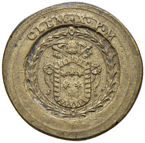 obverse: Clemente X (1670-1676). Peso monetale dell 8 scudi d oro AE gr. 26,30. Mazza 187. Raro. Migliore di BB