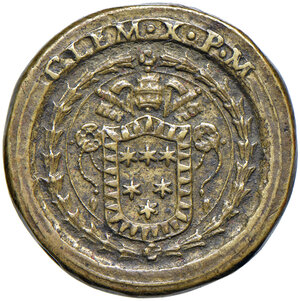 obverse: Clemente X (1670-1676). Peso monetale del 2 scudi d oro AE gr. 6,58. Mazza 204 G. Raro. Migliore di BB