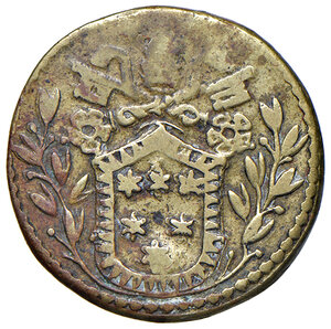 obverse: Clemente X (1670-1676). Peso monetale dello scudo d oro AE gr. 3,22. Mazza 208 R. Raro. BB