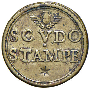 reverse: Clemente X (1670-1676). Peso monetale dello scudo d oro AE gr. 3,22. Mazza 208 R. Raro. BB