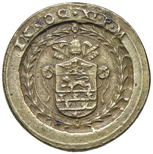 obverse: Innocenzo XI (1676-1689). Peso monetale del 4 scudi d oro AE gr. 13,33. Mazza 235 H. Raro. q.SPL