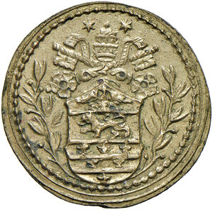 obverse: Innocenzo XI (1676-1689). Peso monetale dello scudo d oro AE gr. 3,31. Mazza 260 H. Raro. q.SPL