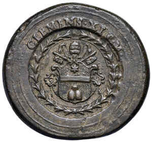 obverse: Clemente XI (1700-1721). Peso monetale dell 8 scudi d oro AE gr. 26,24. Mazza 346. Raro. q.SPL