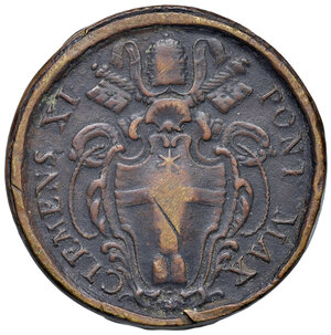 obverse: Clemente XI (1700-1721). Peso monetale dell 8 scudi d oro AE gr. 25,92. Mazza 339 P. Raro. Colpi sul bordo, altrimenti BB