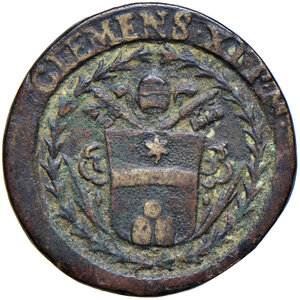 obverse: Clemente XI (1700-1721). Peso monetale del 2 scudi d oro AE gr. 6,41. Mazza 371. Raro. BB