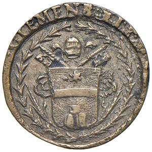 obverse: Clemente XI (1700-1721). Peso monetale del 2 scudi d oro AE gr. 6,58. Mazza 381 R. Raro. Migliore di BB