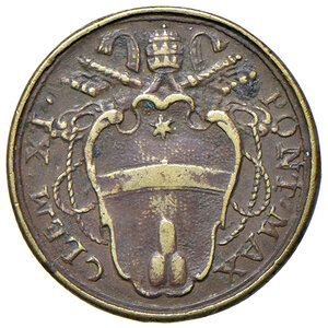 obverse: Clemente XI (1700-1721). Peso monetale dello scudo d oro AE gr. 3,25. Mazza 397 P. Raro. Buon BB