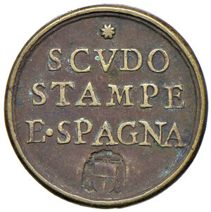 reverse: Clemente XI (1700-1721). Peso monetale dello scudo d oro AE gr. 3,25. Mazza 397 P. Raro. Buon BB